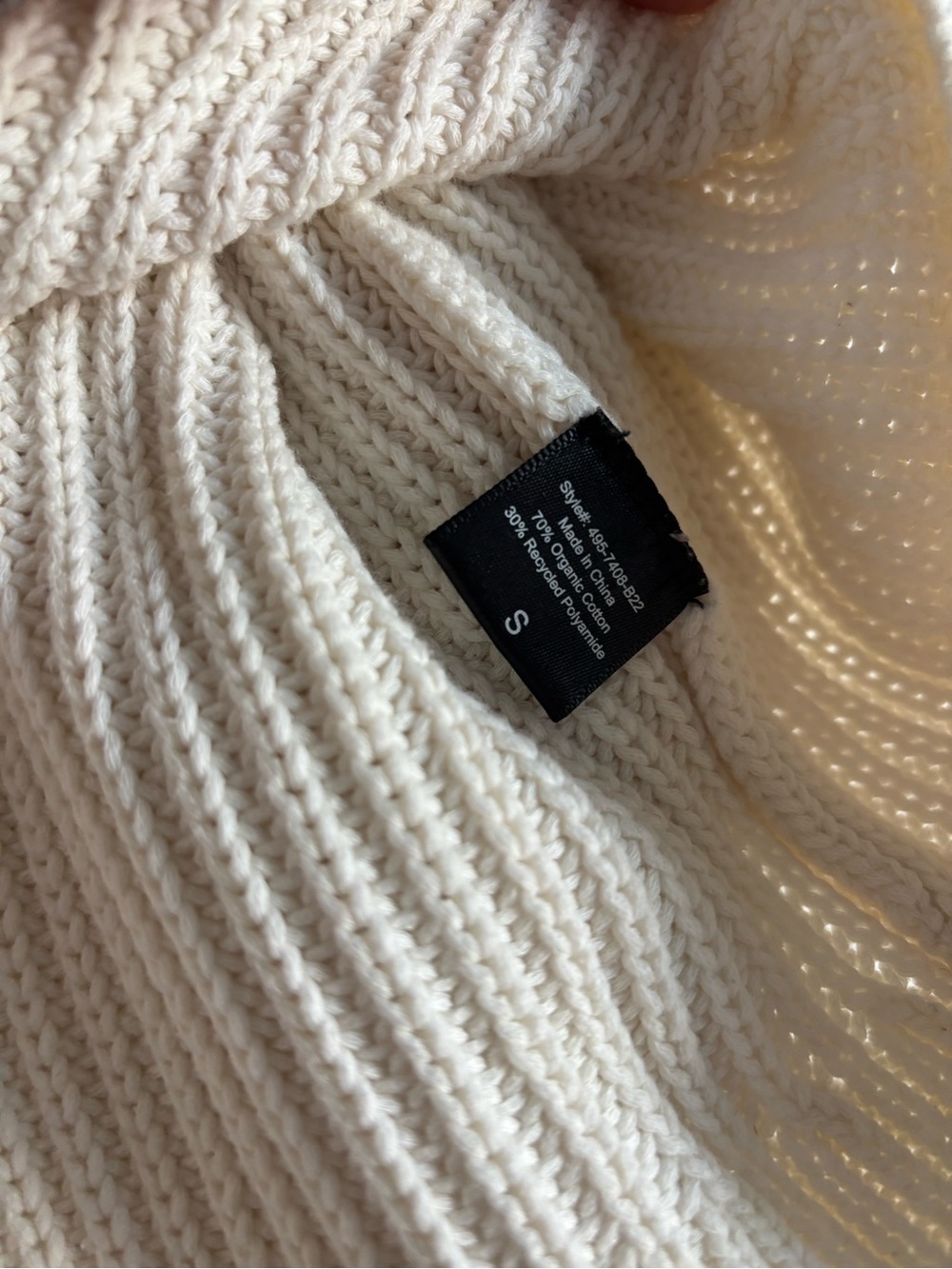 Re/Done Cream V-Neck Ribbed Sweater - Picture 4 of 4